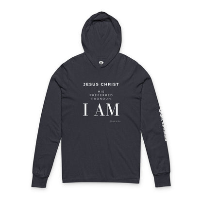 Jesus I AM Hooded Long Sleeve Tee