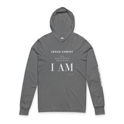 Jesus I AM Hooded Long Sleeve Tee